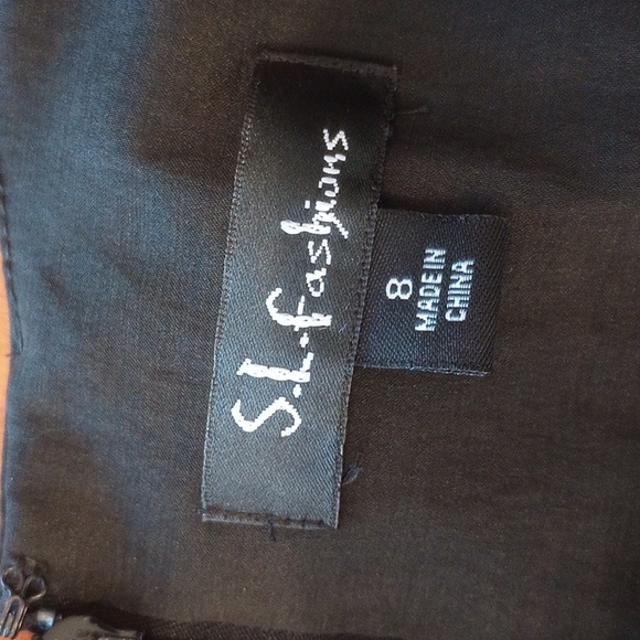 VTG 80s S.L. Fashions Sleeveless V Neck Cocktail Dress Size:8 Color:Black - Picture 7 of 10